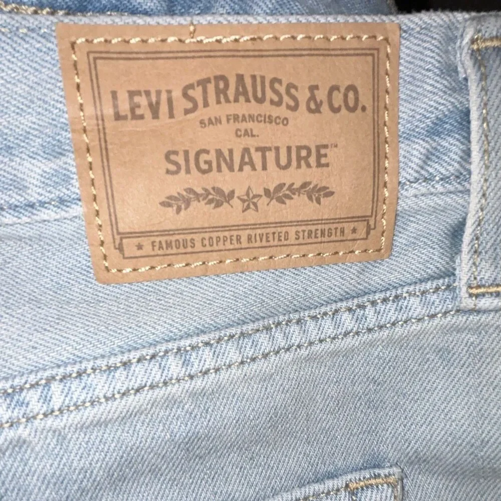 Levis Strauss Signature Men's Big and Tall Classic Denim Shorts, Size 42, Blue